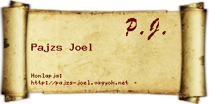 Pajzs Joel névjegykártya